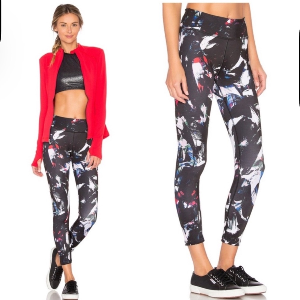 Beyond Yoga Leggings Lux Abstract Print Palette Knife Legging Pants XS - Picture 1 of 9